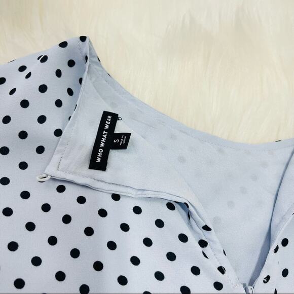 Who What Wear Blue Polkadots Flutter Sleeve Midi Dress Size S - Picture 11 of 12